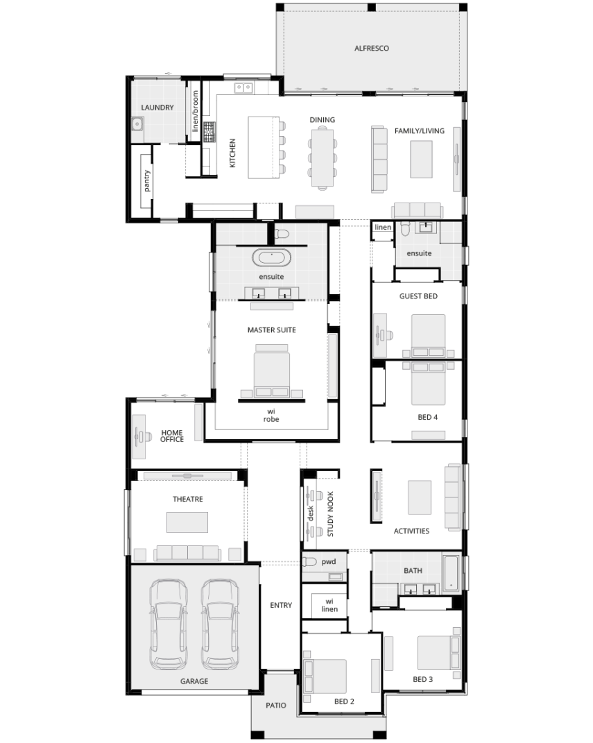 Anchorage Manor - Standard floorplan rhs single storey home design anchorage manor standard floorplan lhs
