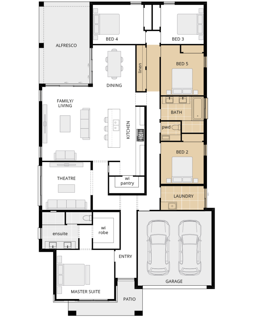 single storey home design avalon encore option floorplan bed 5 in lieu of activities rhs