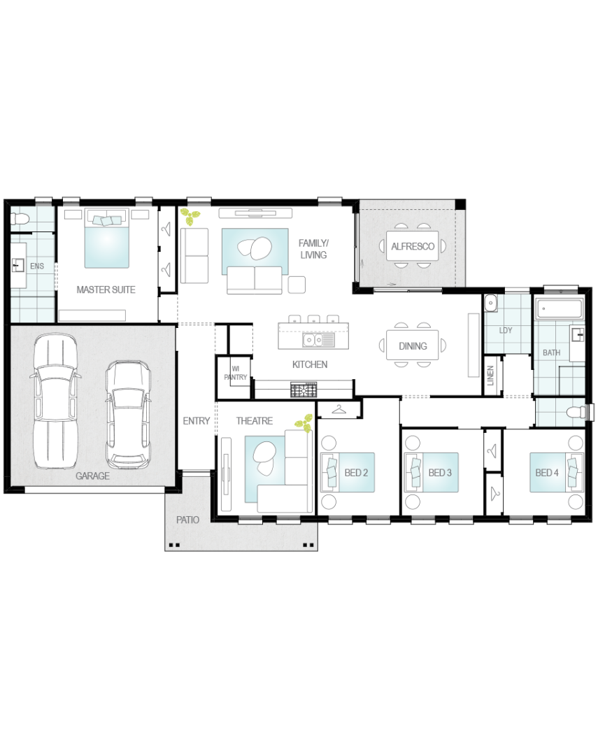 single storey home design now azura standard floorplan lhs