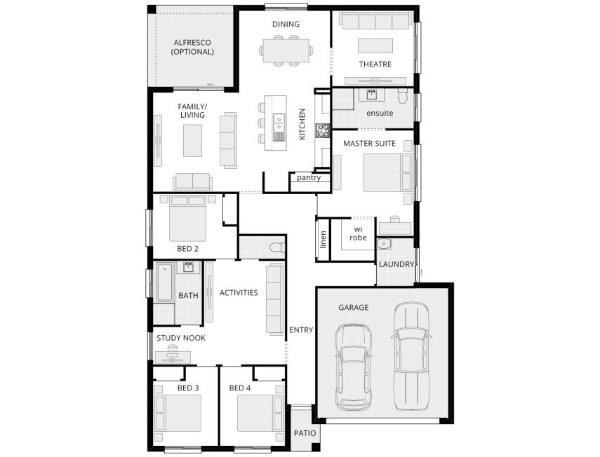 affordable homes single storey floorplan barossa standard rhs