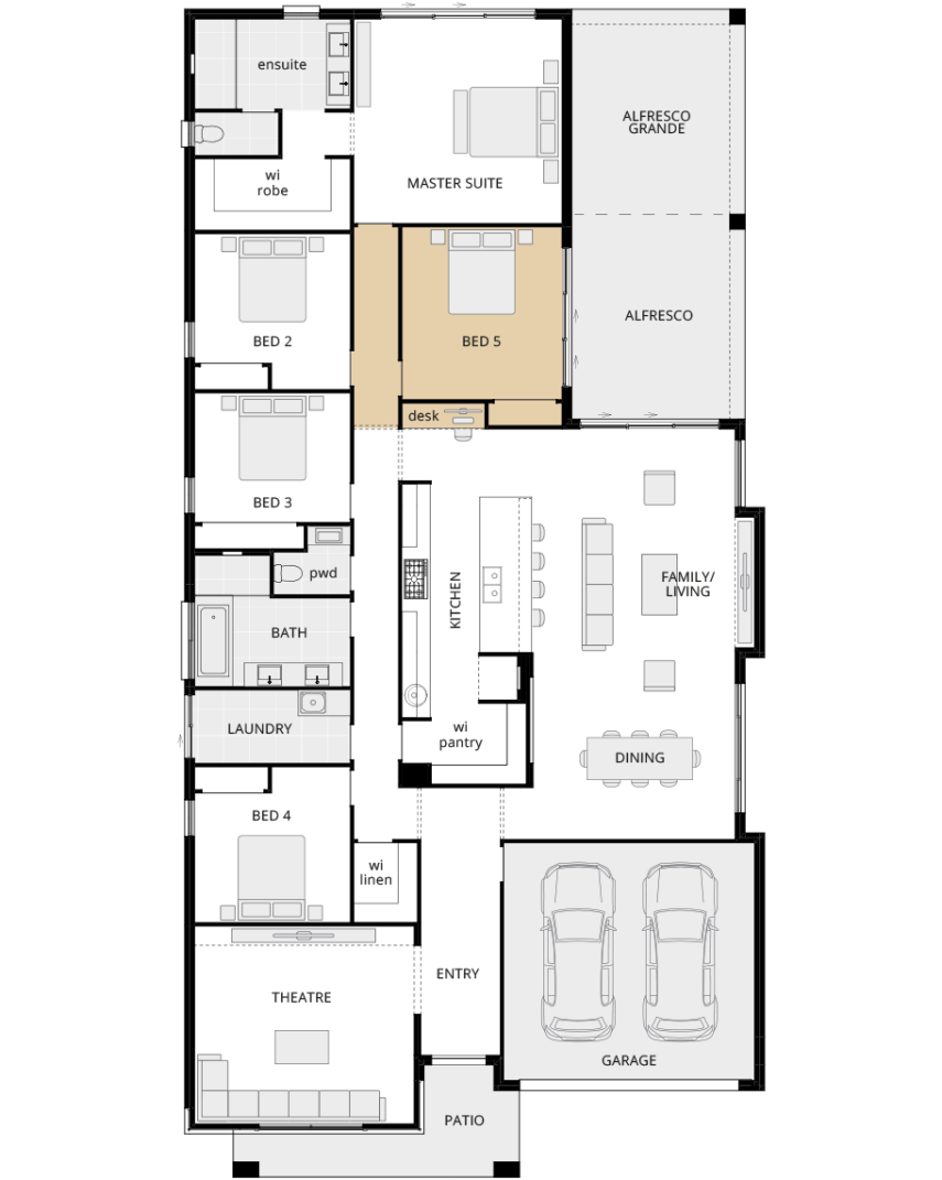 single storey home design bayswater manor option floorplan fifth bedroom rhs