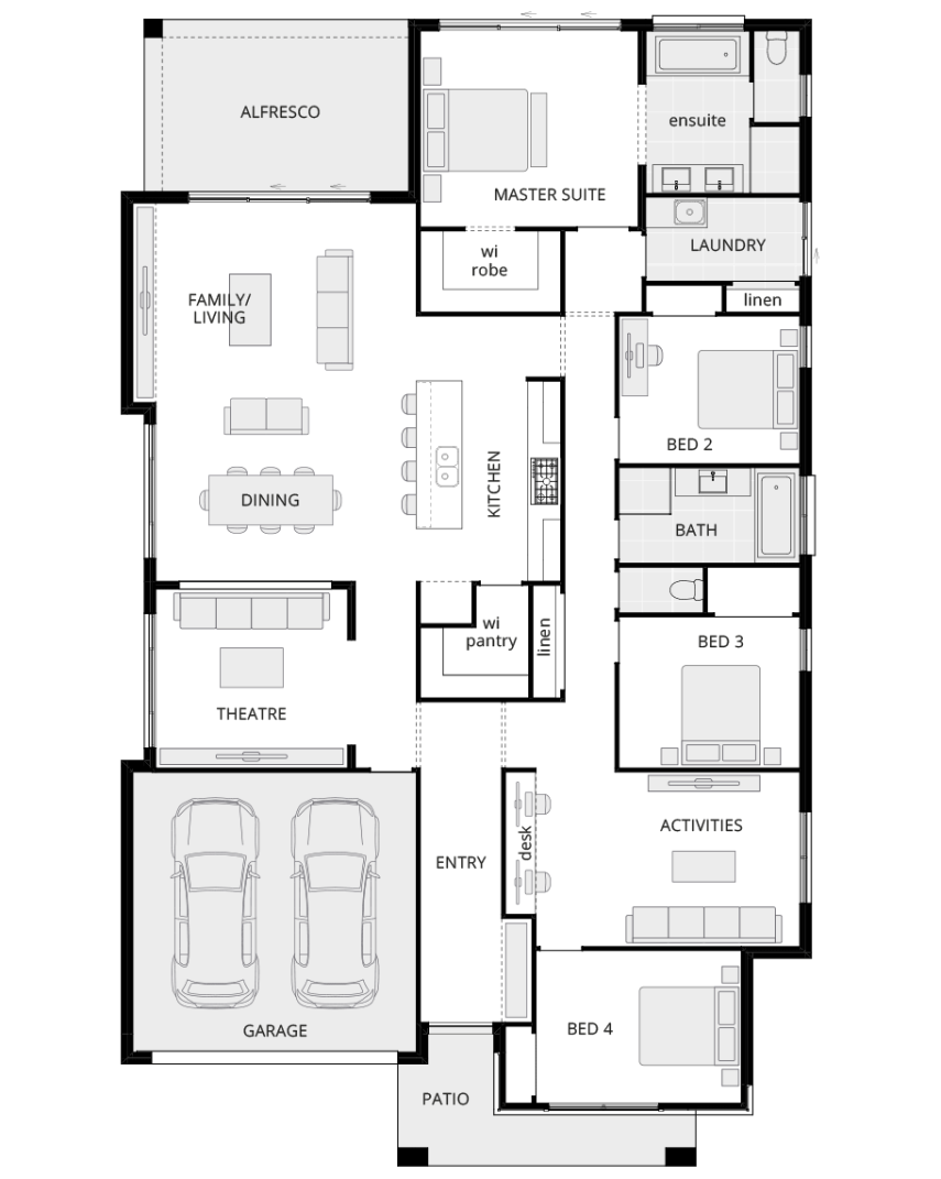 single storey home design beachmere encore standard floorplan lhs