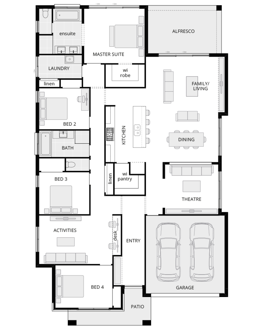 single storey home design beachmere encore standard floorplan rhs