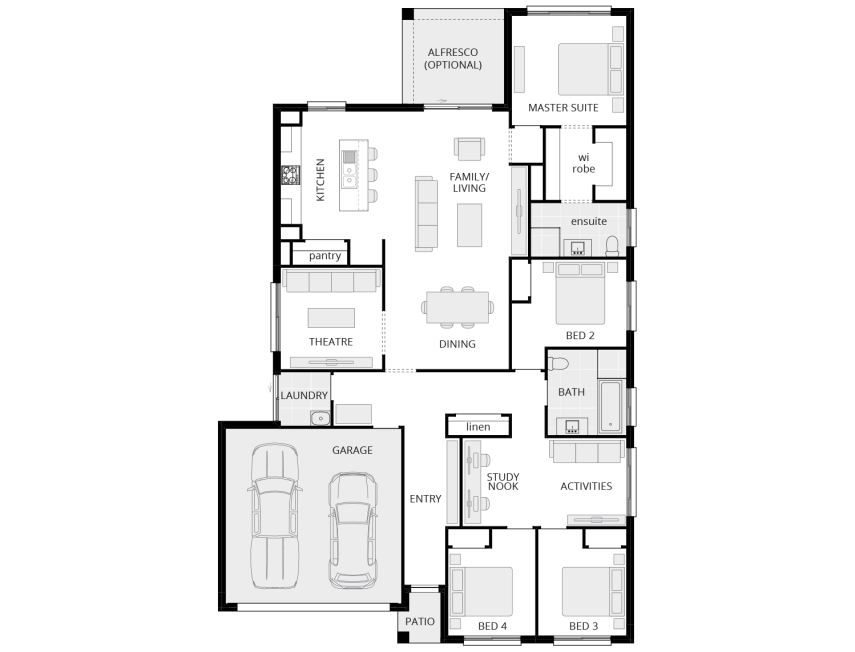 small modern house design eden floorplan rhs