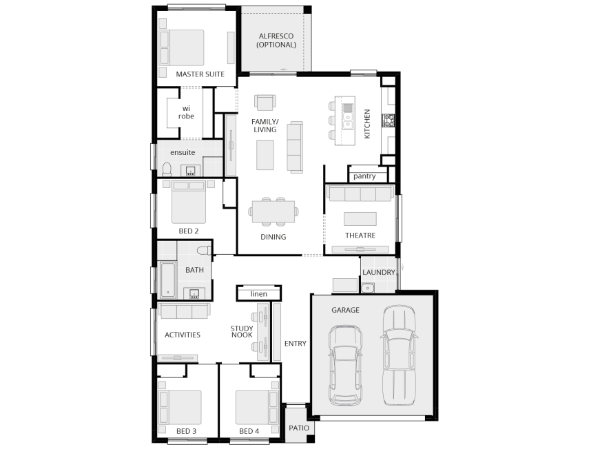 small modern house design eden floorplan rhs
