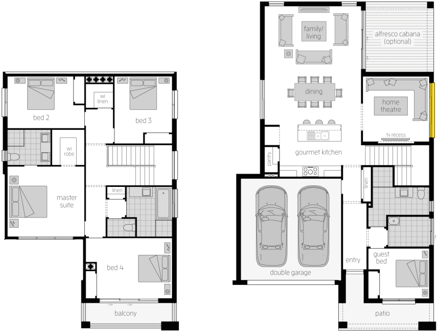Floor Plan - Tribeca 28 Two Storey House  - McDonald Jones