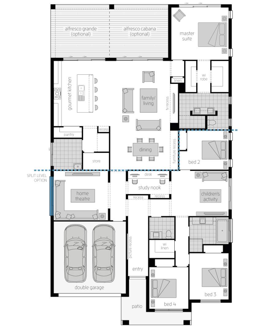 single storey floorplan miami executive 16 lhs