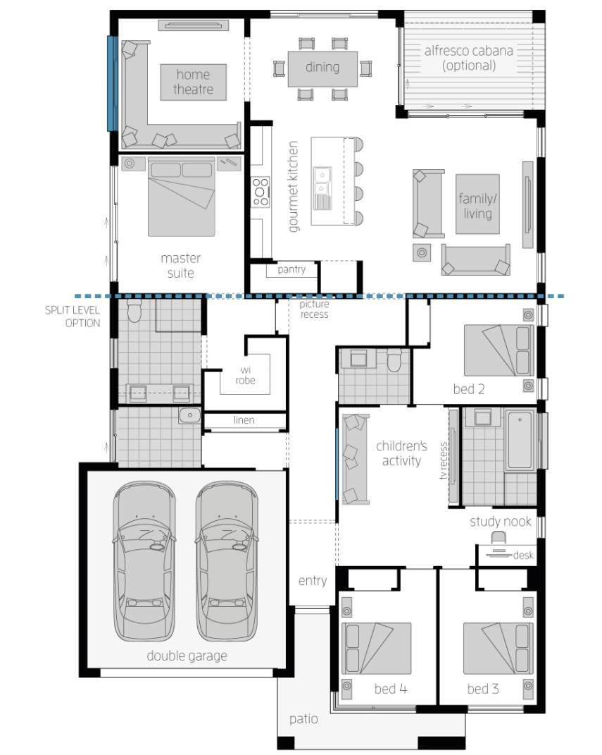 Floor Plan - San Marino Floor Plan - San Marino - Architecturally Designed Home - McDonald Jones