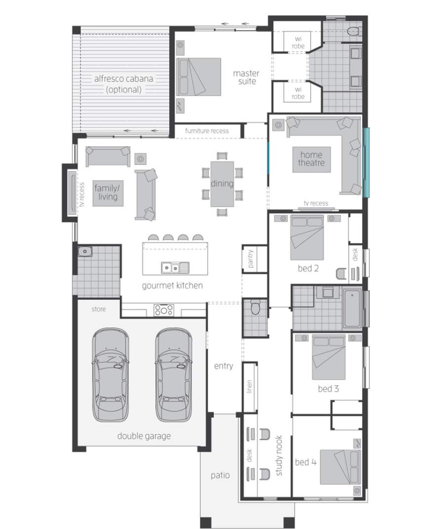 Floor Plan, Santorini Executive Floor Plan, Santorini Executive Home Design - McDonald Jones