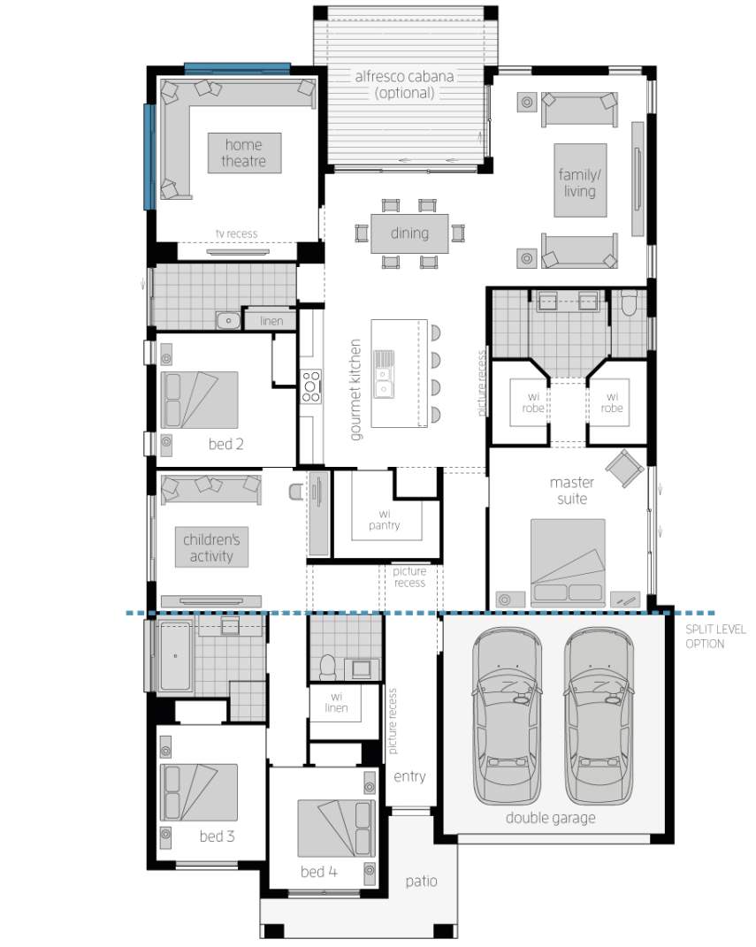 Architectural New Home Designs - Seaside Retreat Single Storey Floor Plan