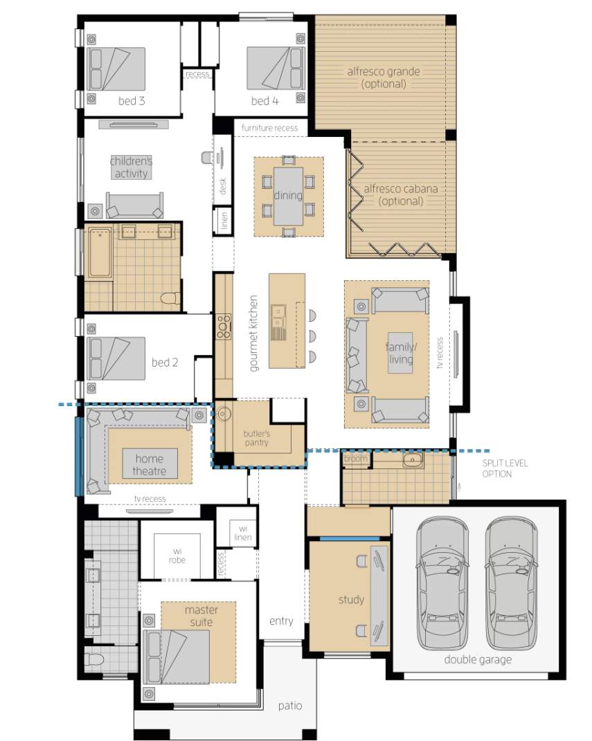 Floor Plan - Seaview Floor Plan - Seaview - Luxury Home Design - McDonald Jones