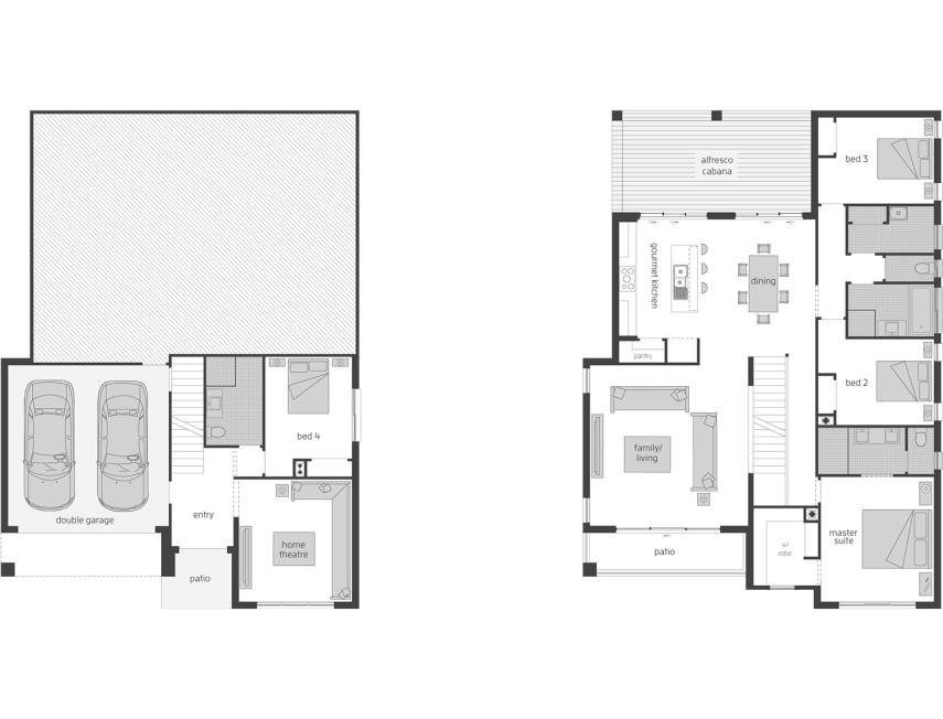 Floor Plan - Monterey - Sloping Block Homes - McDonald Jones