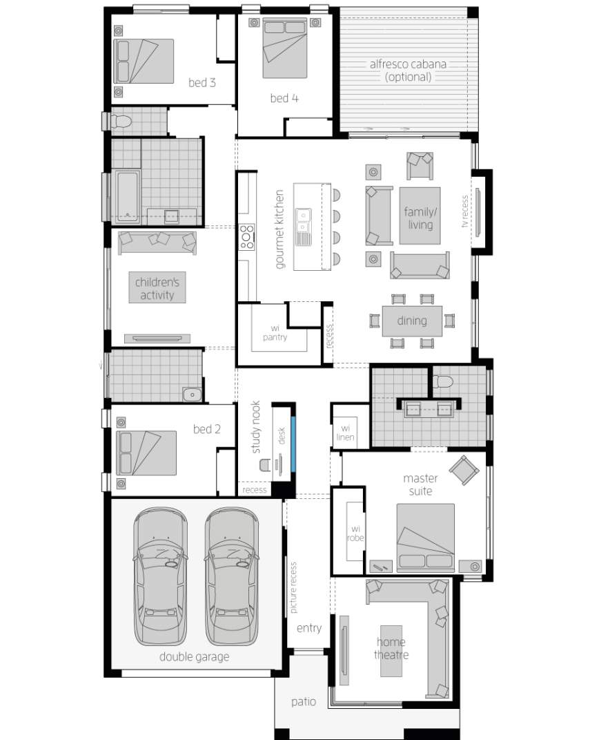 Floor Plan - St Tropez Architectural New Home Designs - St. Tropez House Plan