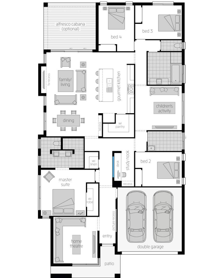 Floor Plan - St Tropez Architectural New Home Designs - St. Tropez House Plan
