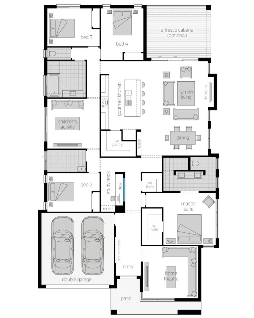 Floor Plan - St Tropez Floor Plan - St Tropez - Luxury Home Design - McDonald Jones