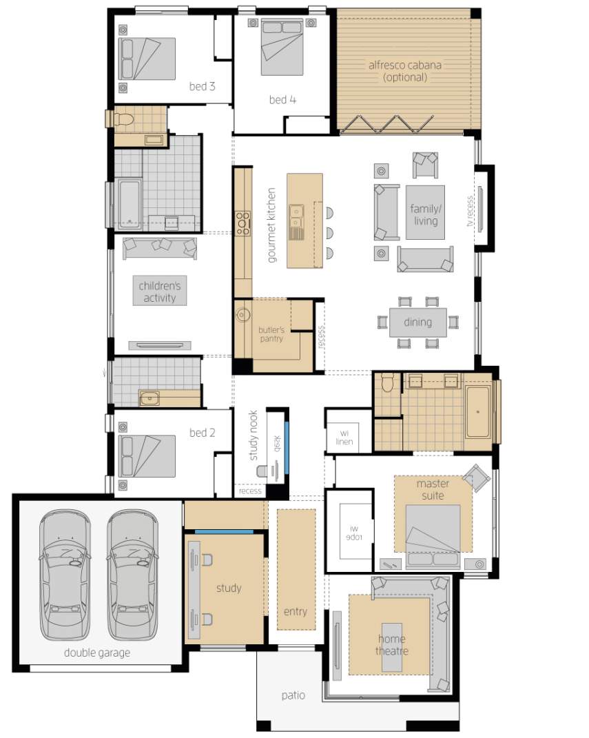 Floor Plan - St Tropez Floor Plan - St Tropez - Luxury Home Design - McDonald Jones