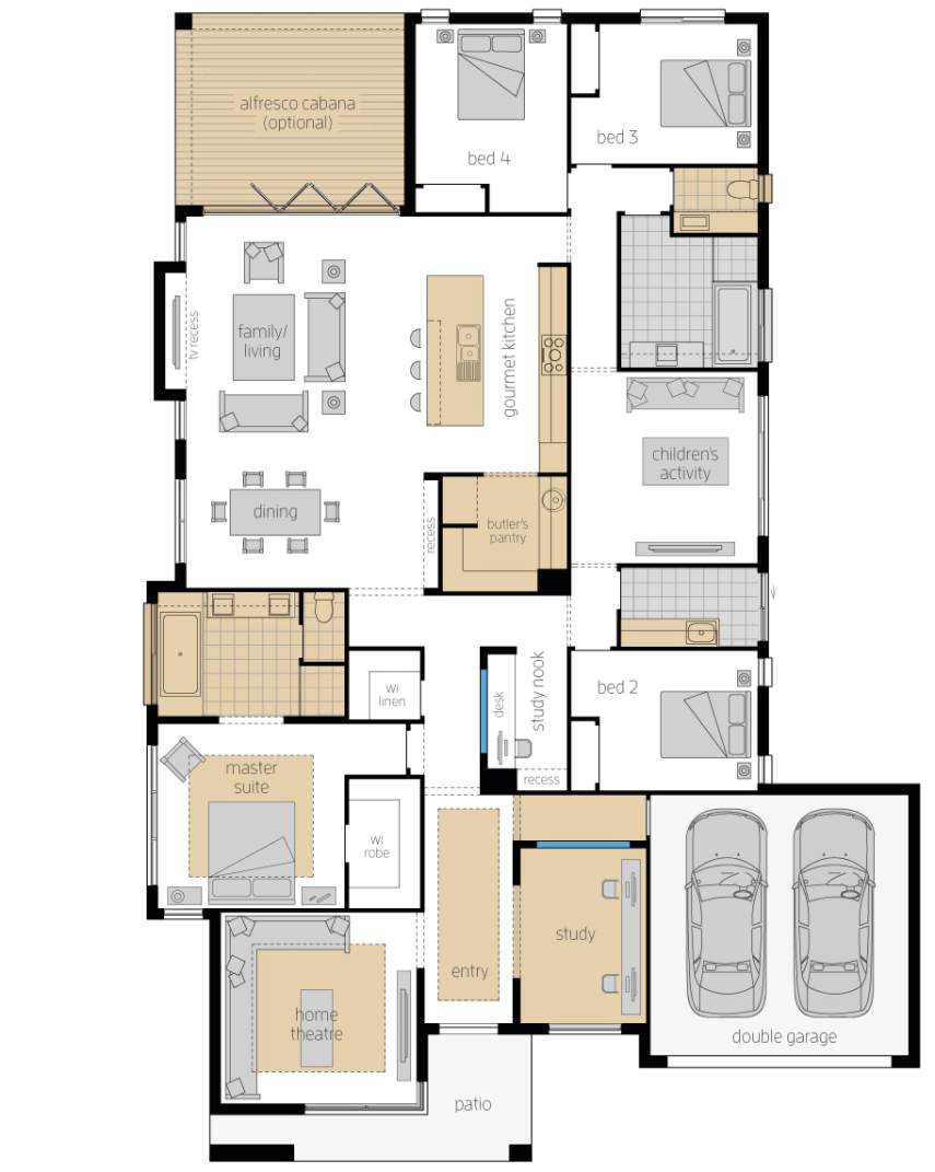 Floor Plan - St Tropez Floor Plan - St Tropez - Luxury Home Design - McDonald Jones