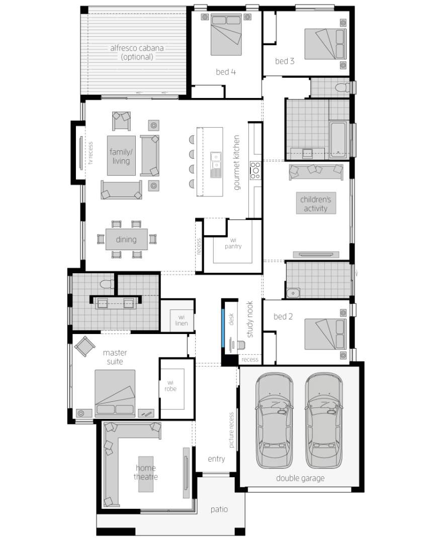 Floor Plan - St Tropez Floor Plan - St Tropez - Luxury Home Design - McDonald Jones