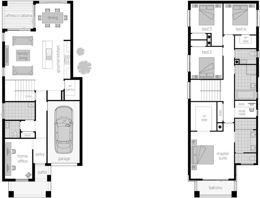 Floor Plan - Lawson 24 Two Storey Narrow Block Home - McDonald Jones