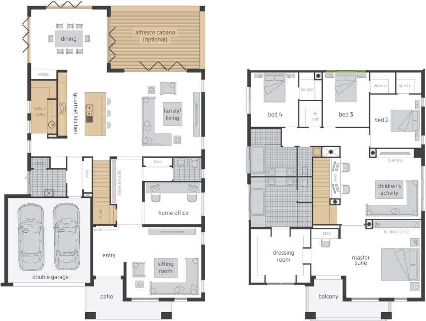 Floor Plan - Tallavera 45 Double Storey Home - McDonald Jones