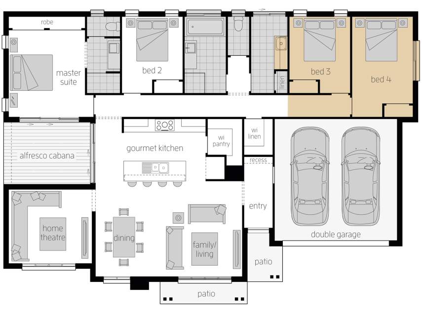 Floor Plan - Cambridge Upgrade - LHS - McDonald Jones