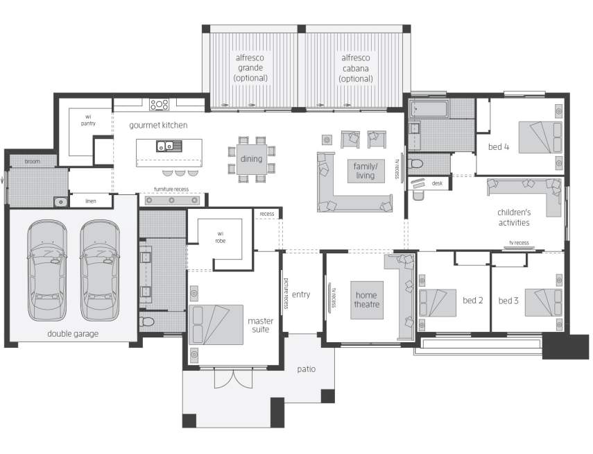 Floor Plan - Clarence Floor Plan - Clarence - Acreage Home Design - McDonald Jones