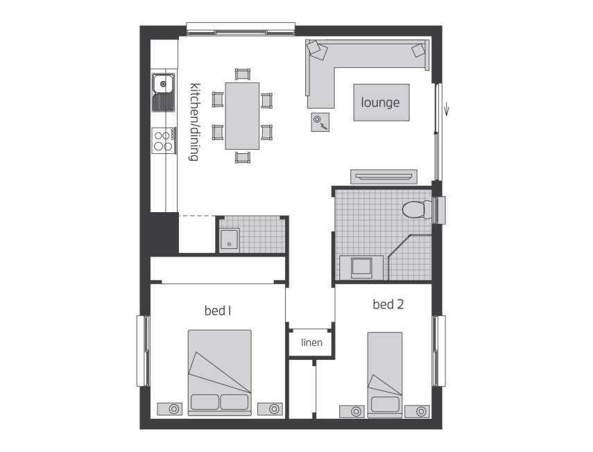 Architectural New Home Designs - Granny Flat One Floor Plans