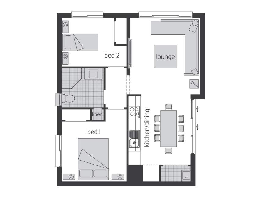 Architectural New Home Designs - Granny Flat Two Floor Plans