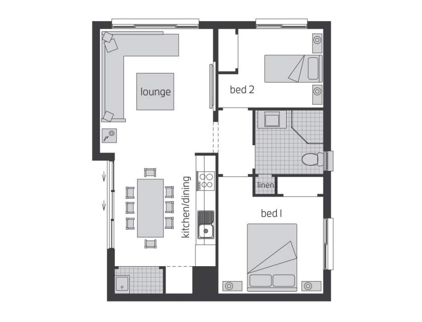 Architectural New Home Designs - Granny Flat Two Floor Plans