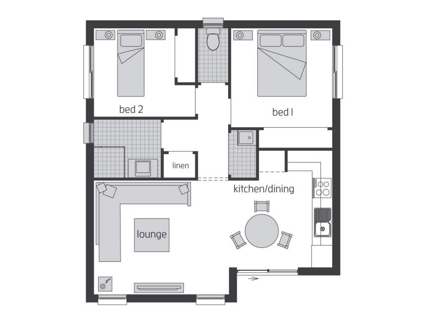 Floor Plan - Granny Flat 3 Architectural New Home Designs - Granny Flat Three Floor Plans