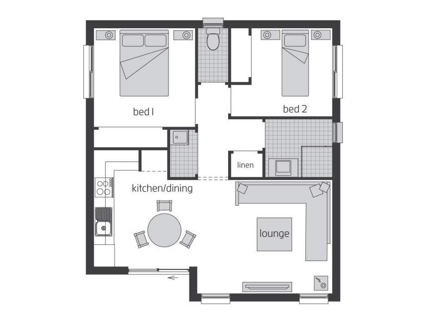 Floor Plan - Granny Flat 3 Architectural New Home Designs - Granny Flat Three Floor Plans