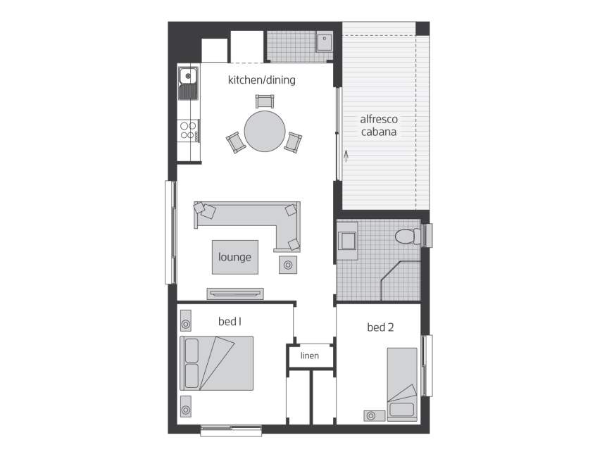 Floor Plan - Granny Flat 5 - McDonald Jones