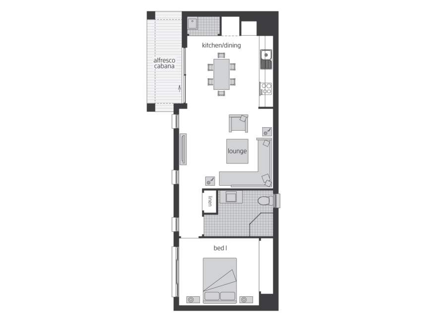 Floor Plan - Granny Flat 7 - McDonald Jones