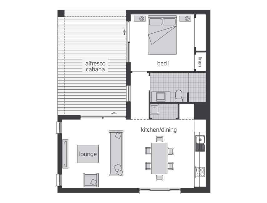 Floor Plan - Granny Flat 8 - McDonald Jones