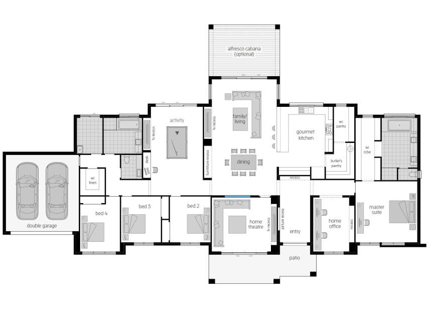 Floor Plan - Hermitage Floor Plan - Hermitage - Acreage Home Design - McDonald Jones
