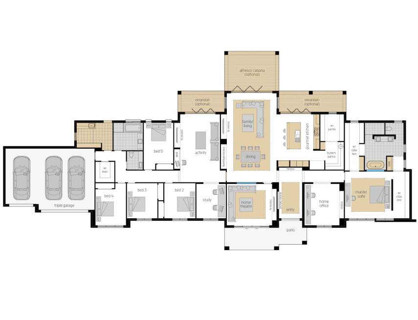 Floor Plan - Hermitage Floor Plan - Hermitage - Acreage Home Design - McDonald Jones
