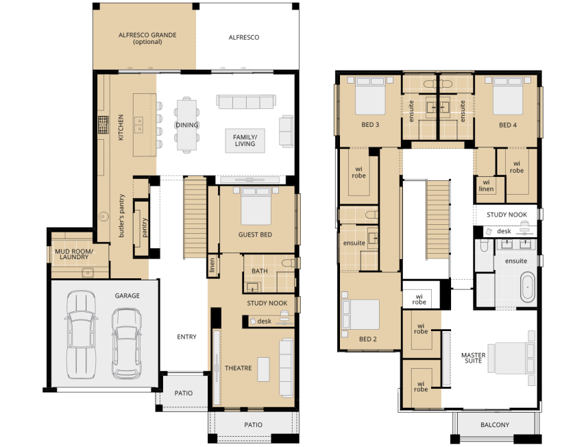 two storey home design grandeur 42 one upgrade floorplan lhs