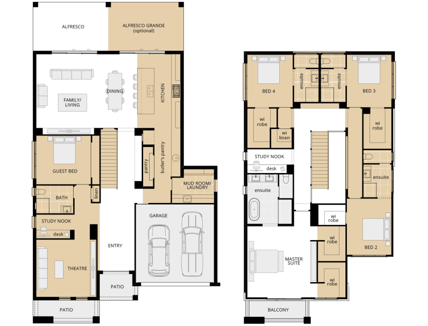 two storey home design grandeur 42 one upgrade floorplan rhs