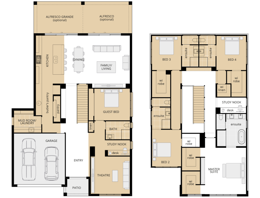 double storey home design grandeur 46 one upgrade floorplan rhs