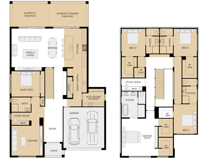 Grandeur 46 One - Upgrade Floorplan rhs double storey home design grandeur 46 one upgrade floorplan rhs