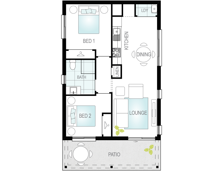 single storey granny flat 4 floorplan rhs