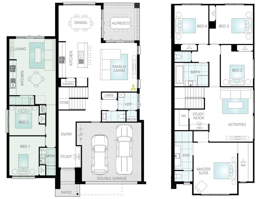 two bedroom granny flat option with two storey soria rhs