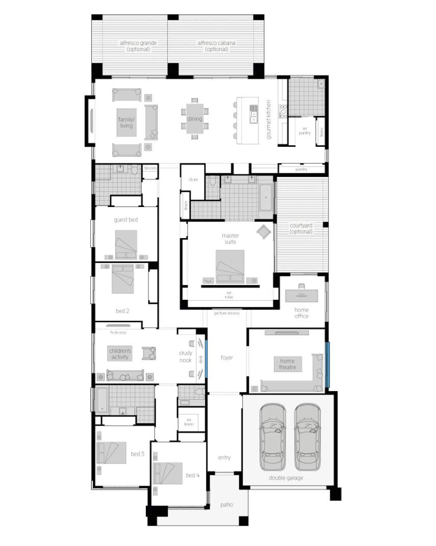 Floor Plan - Anchorage Luxury Home Design - McDonald Jones