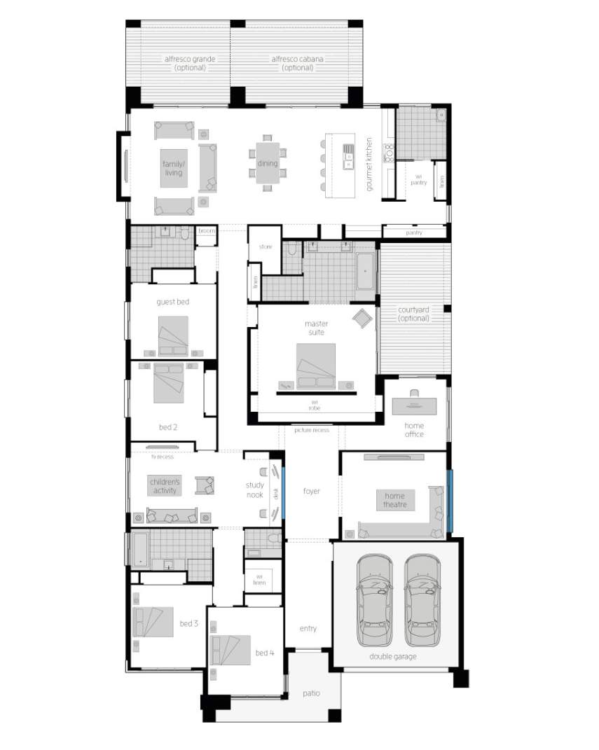 Floor Plan - Anchorage Floor Plan - Anchorage Luxury Home Design - McDonald Jones