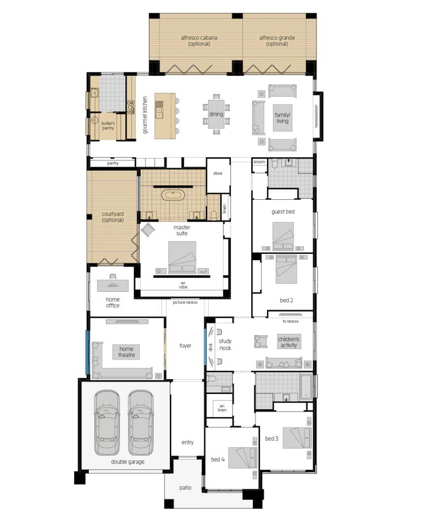 Floor Plan - Anchorage Luxury Home Design - McDonald Jones