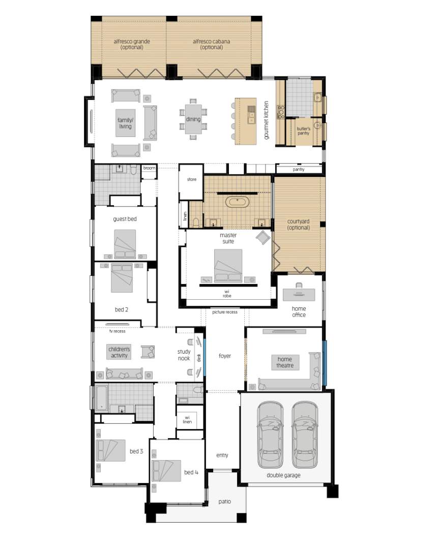 Floor Plan - Anchorage Floor Plan - Anchorage Luxury Home Design - McDonald Jones