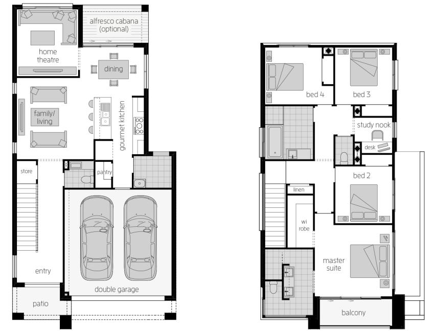Whistler 25 Double Storey Floor Plan RHS