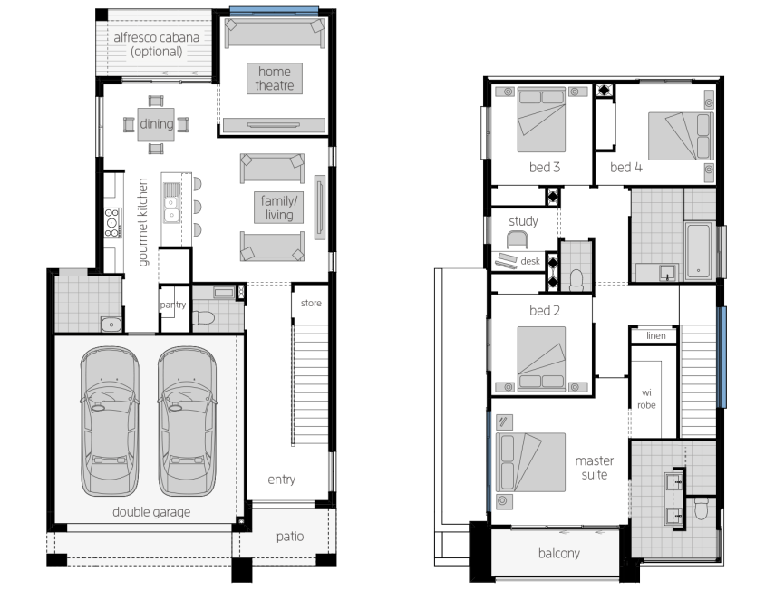 Whistler 25 Double Storey Floor Plan RHS