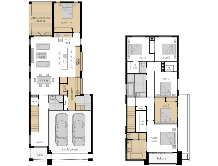 Whistler 30 Double Storey Floor Plan RHS
