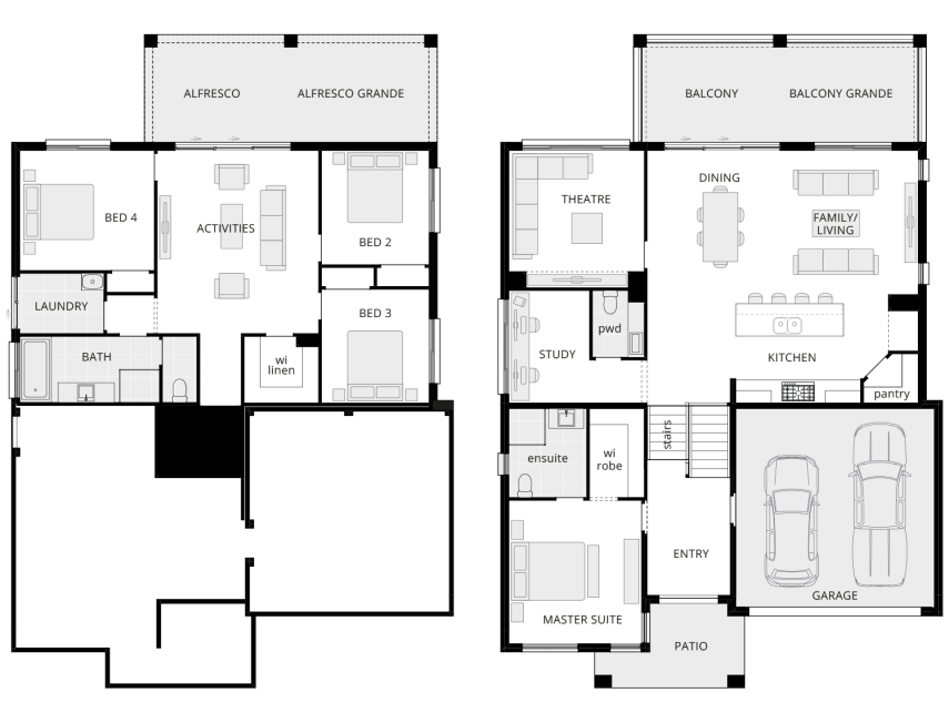 tri level home design horizon 4 bedroom floorplan rhs